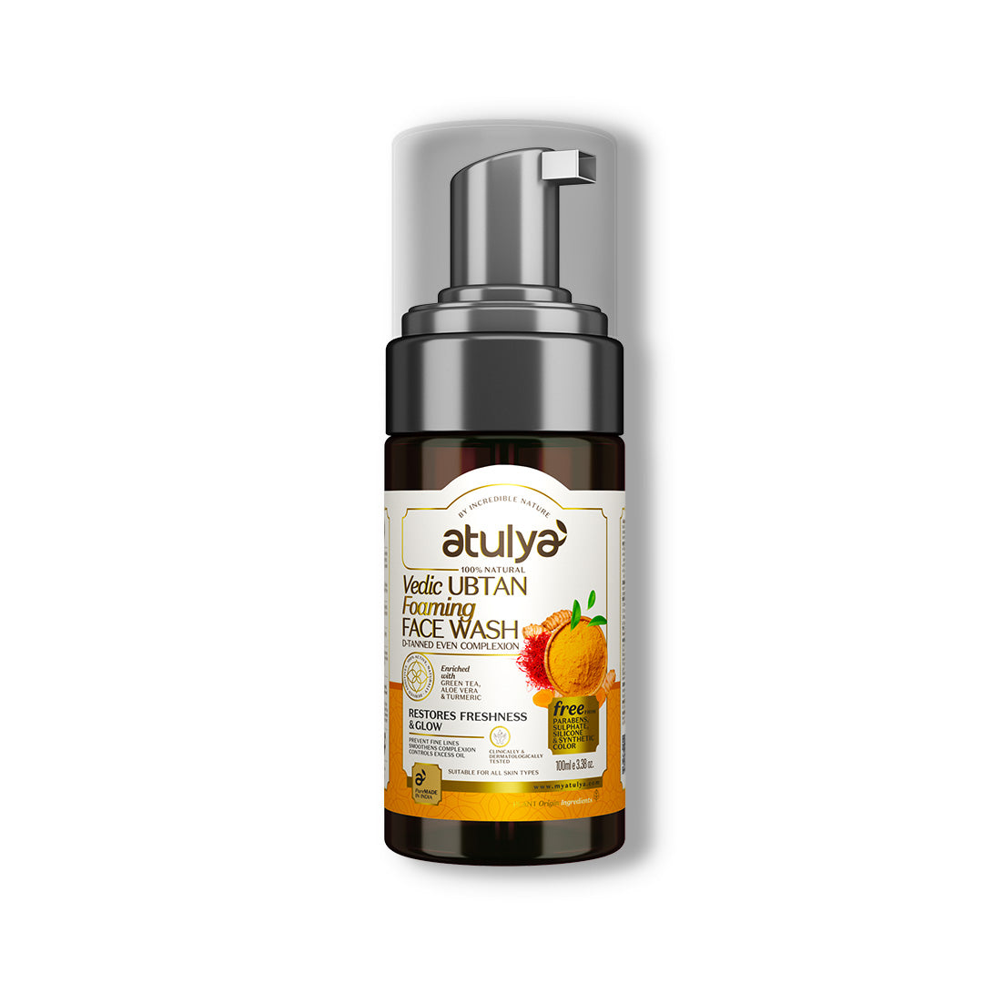 Atulya Vedic Ubtan Foaming Face Wash With Pump | Brightens & Clears Skin | 100 ml
