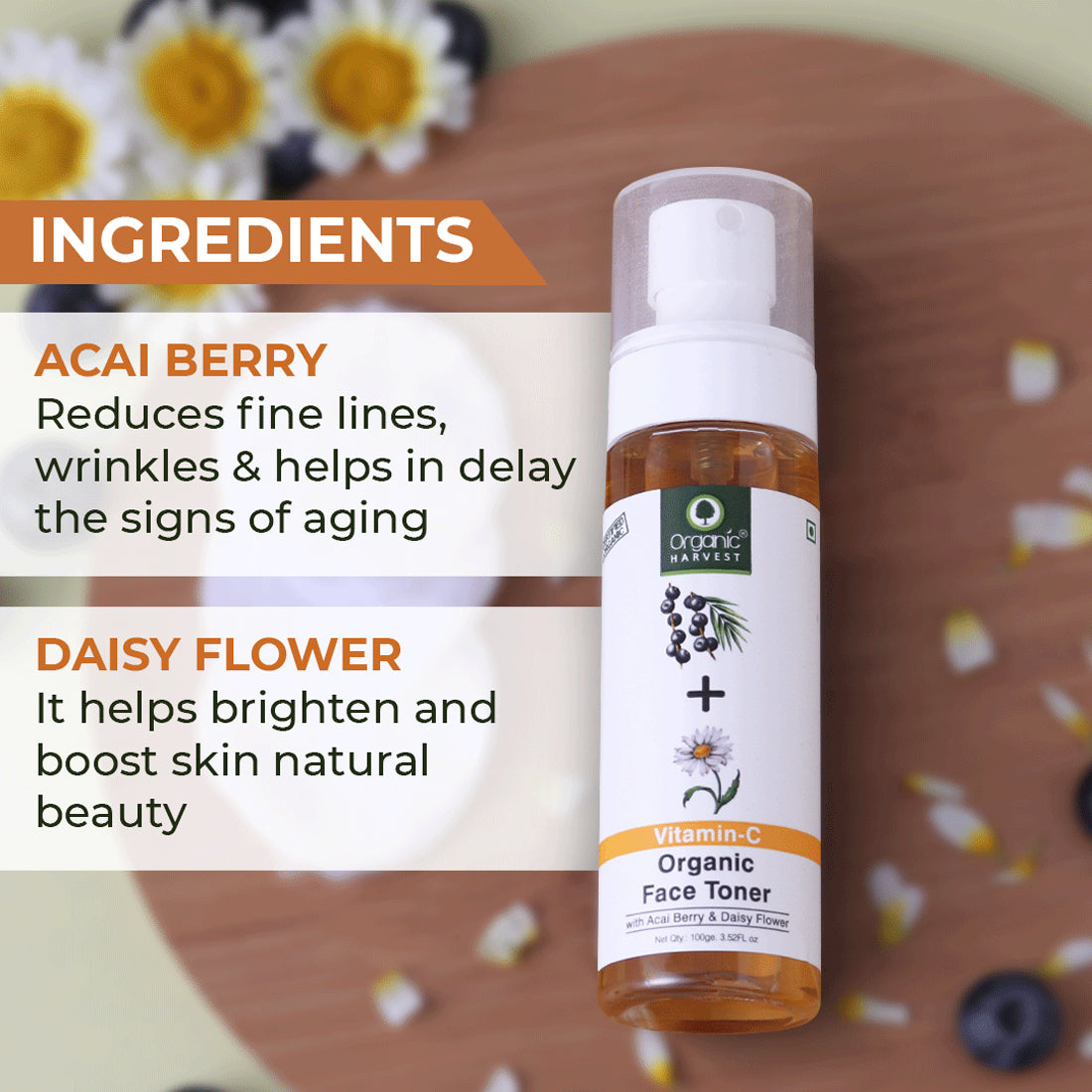 Brightening Face Toner Infused With Kakadu Plum, Acai Berry & Rice Water - 100ml