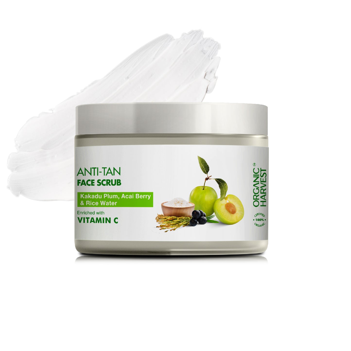 Anti-Tan Face Scrub: Kakadu Plum, Acai Berry & Rice Water | Skin Brightening Face Scrub - 100gm
