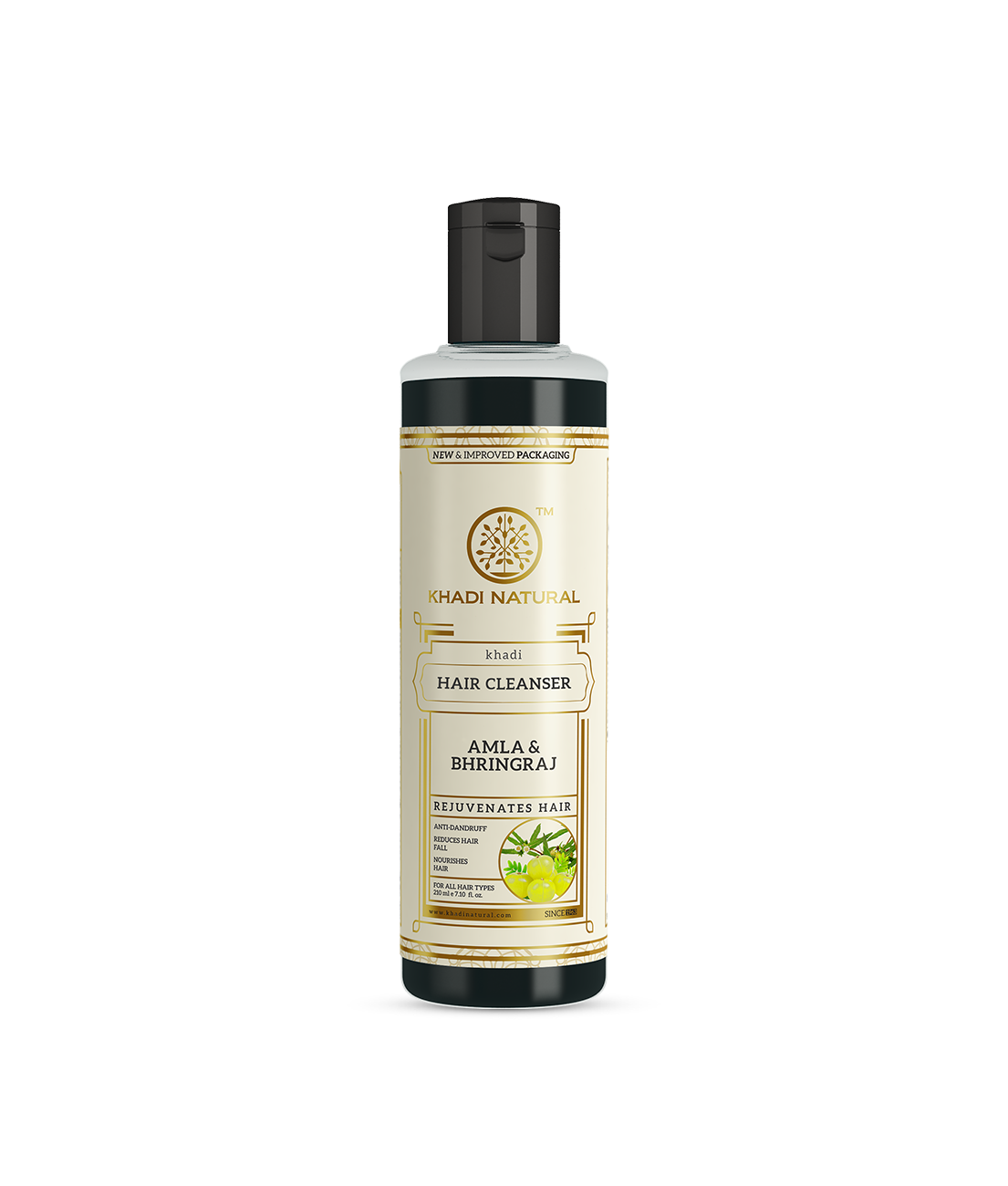 Khadi Natural Amla & Bhringraj Hair Cleanser Shampoo for Strong Healthy Hair 210ml