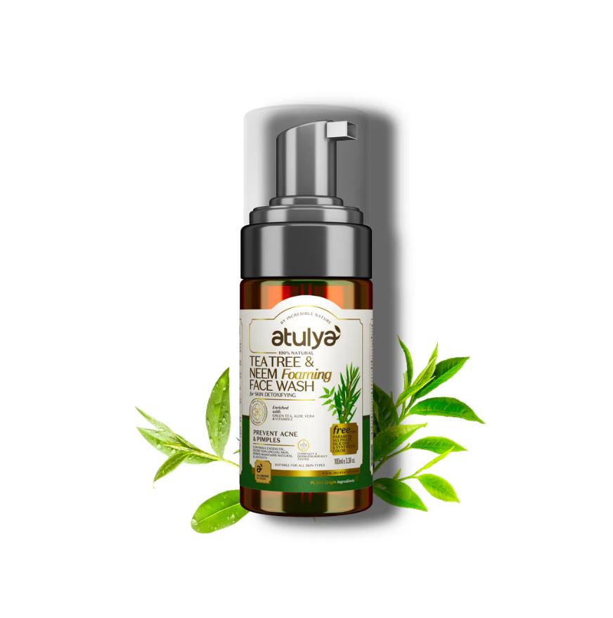 Atulya Tea Tree & Neem Foaming Face Wash With Pump | Prevents Acne - 100ml