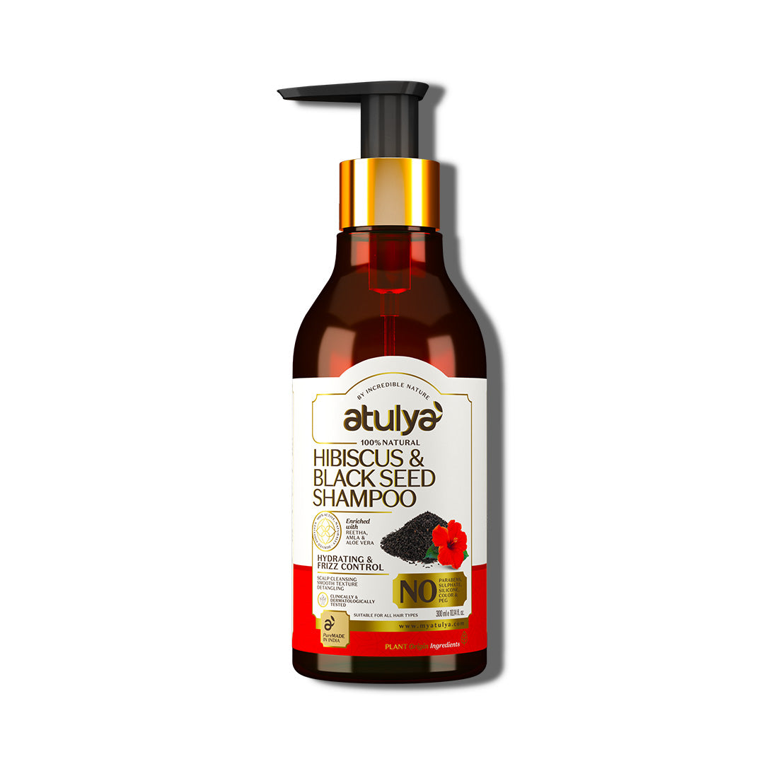 Atulya Hibiscus & Black Seed Shampoo | Supports Growth, Deep Cleanse | 300 ml