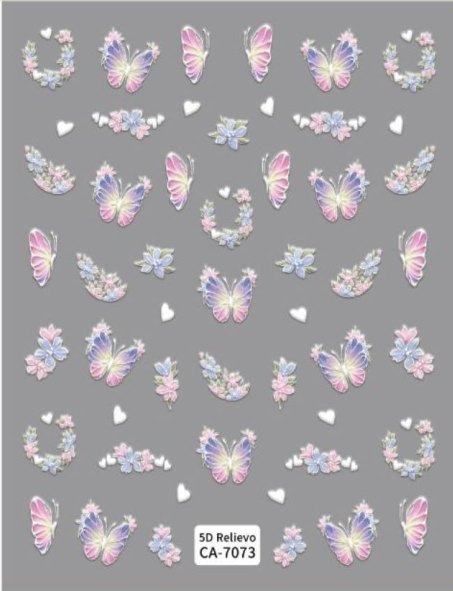 5D Self-Adhesive Nail Art Stickers - Butterfly 7073