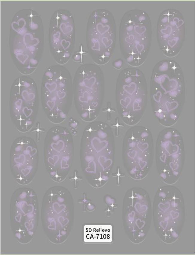 5D Self-Adhesive Nail Art Stickers - Love 7108