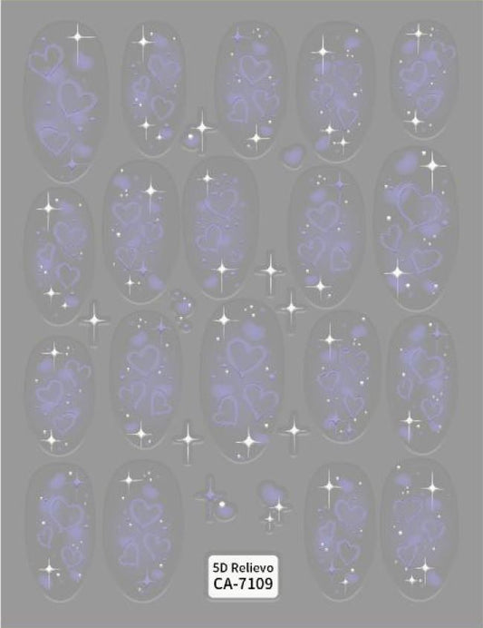 5D Self-Adhesive Nail Art Stickers - Love 7109