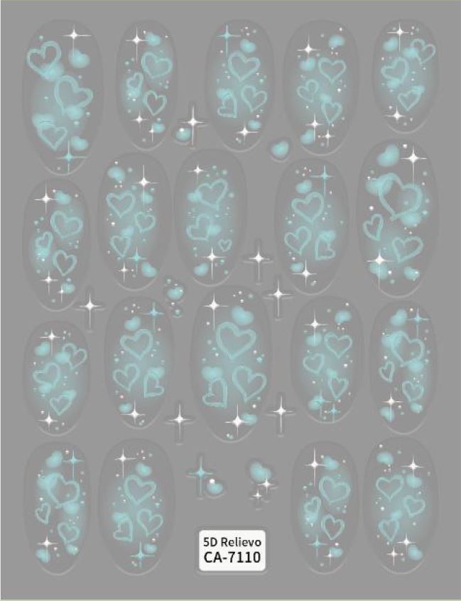 5D Self-Adhesive Nail Art Stickers - Love 7110