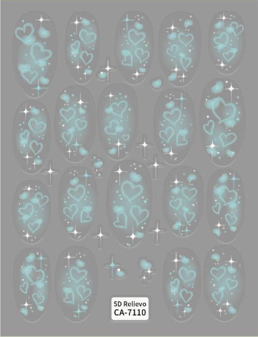 5D Self-Adhesive Nail Art Stickers - Love 7110