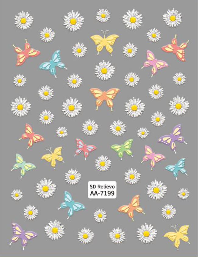 5D Self-Adhesive Nail Art Stickers - Daisy 7199