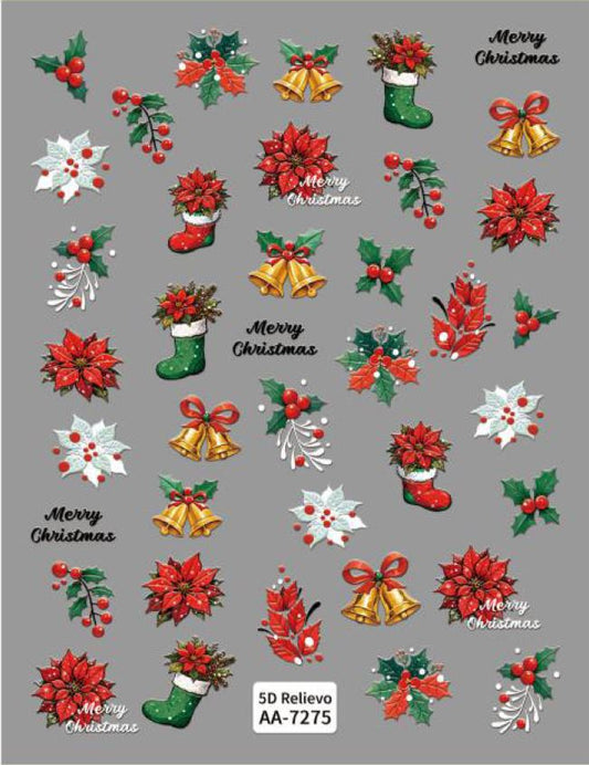 5D Self-Adhesive Nail Art Stickers - X-Mas 7275
