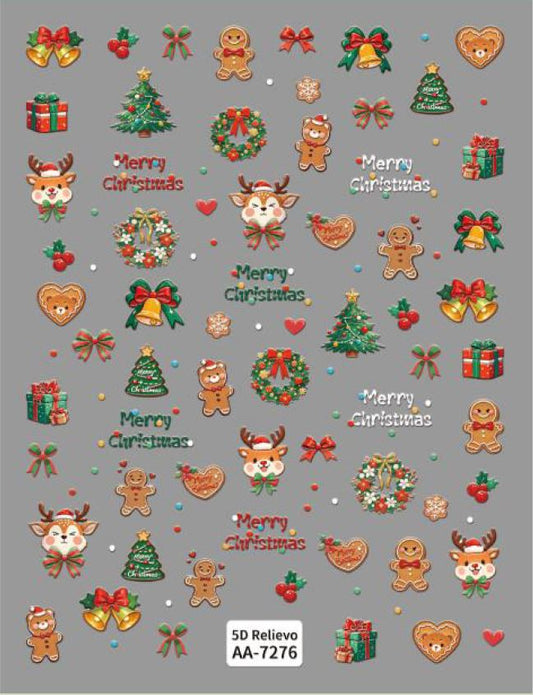 5D Self-Adhesive Nail Art Stickers - X-Mas 7276