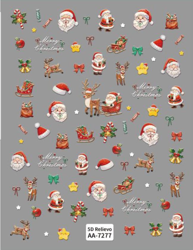 5D Self-Adhesive Nail Art Stickers - X-Mas 7277
