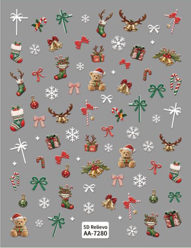 5D Self-Adhesive Nail Art Stickers - X-Mas 7280