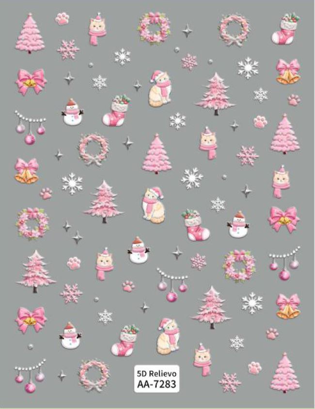 5D Self-Adhesive Nail Art Stickers - X-Mas 7283