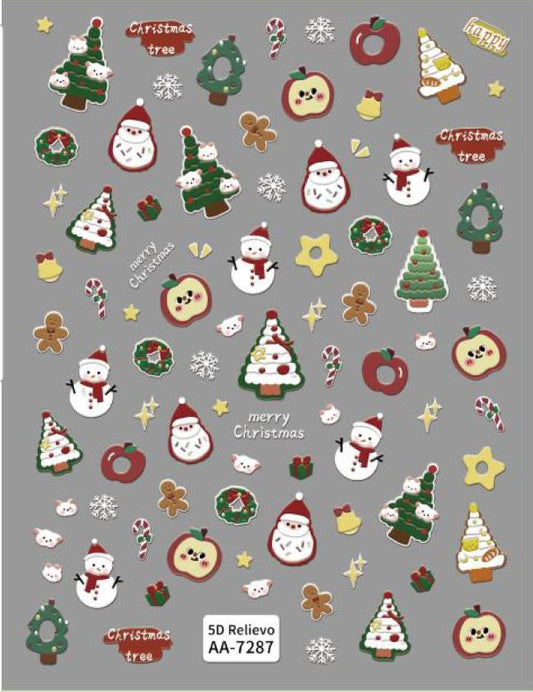 5D Self-Adhesive Nail Art Stickers - X-Mas 7287