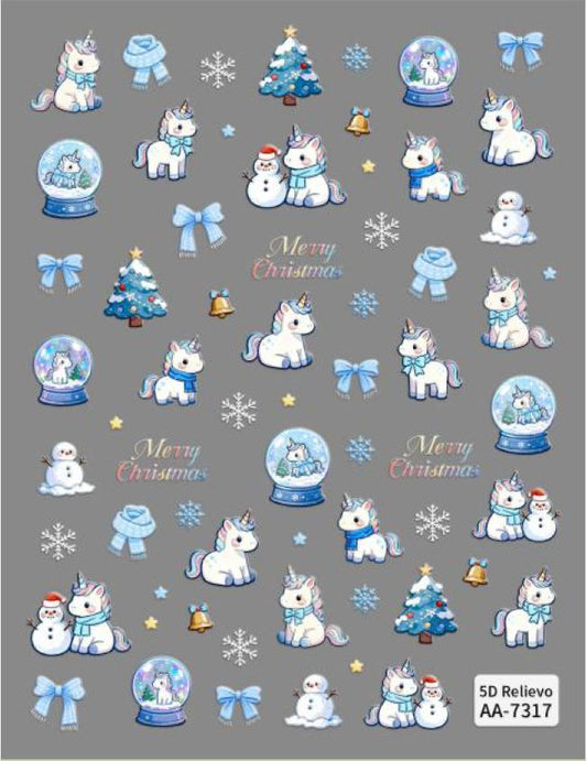 5D Self-Adhesive Nail Art Stickers - X-Mas 7317