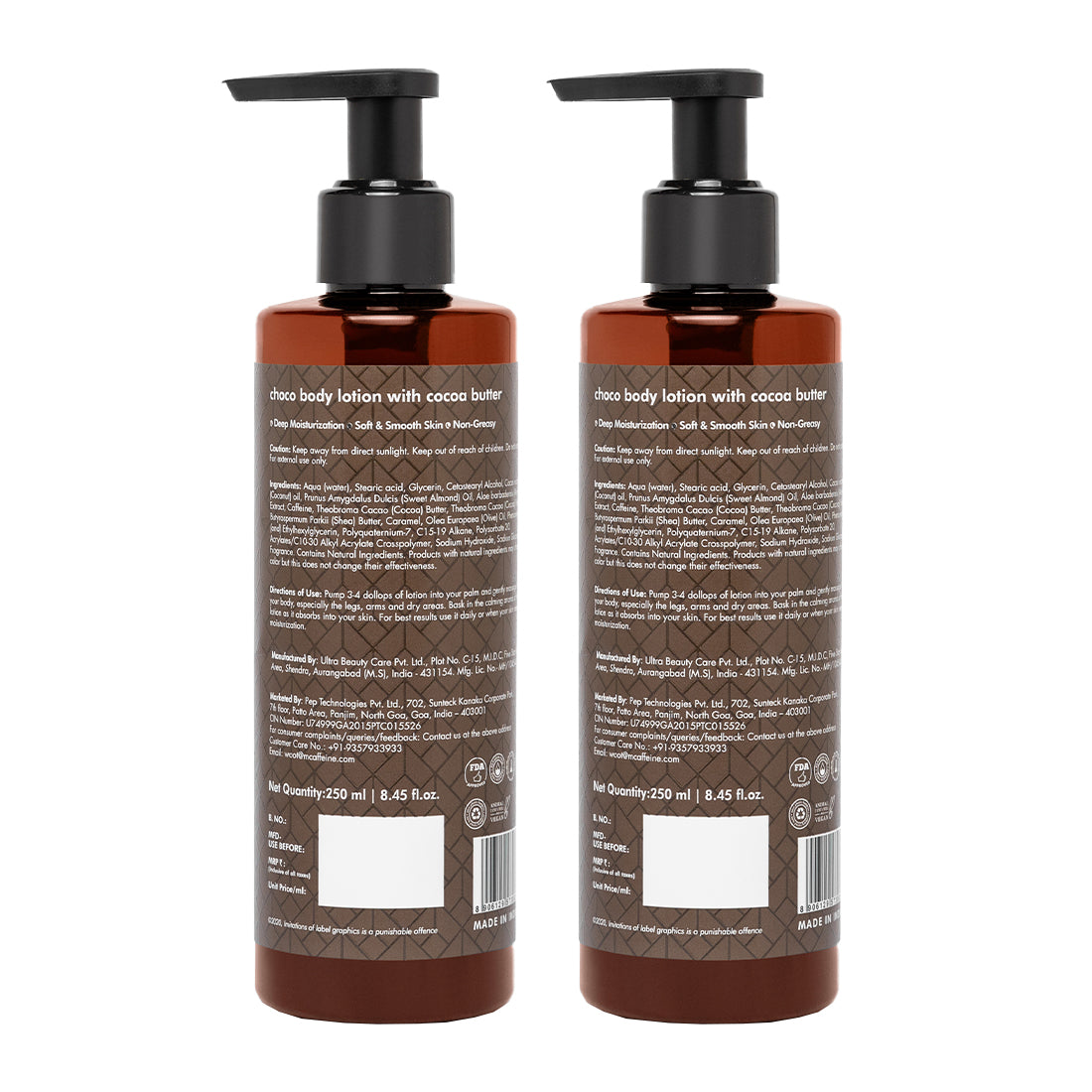 mCaffeine Choco Body Lotion (Pack of 2)