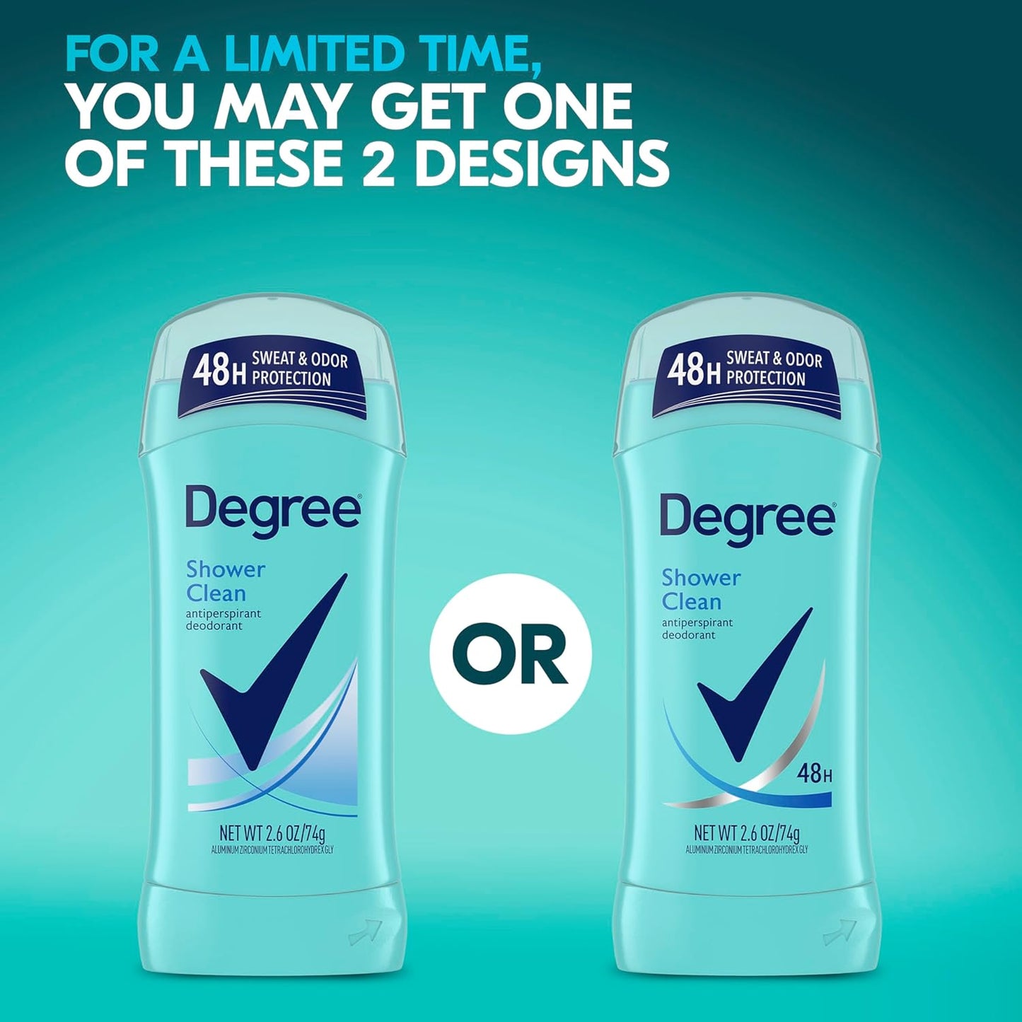 Degree Shower Clean Antiperspirant Deodorant Stick - 74 gm