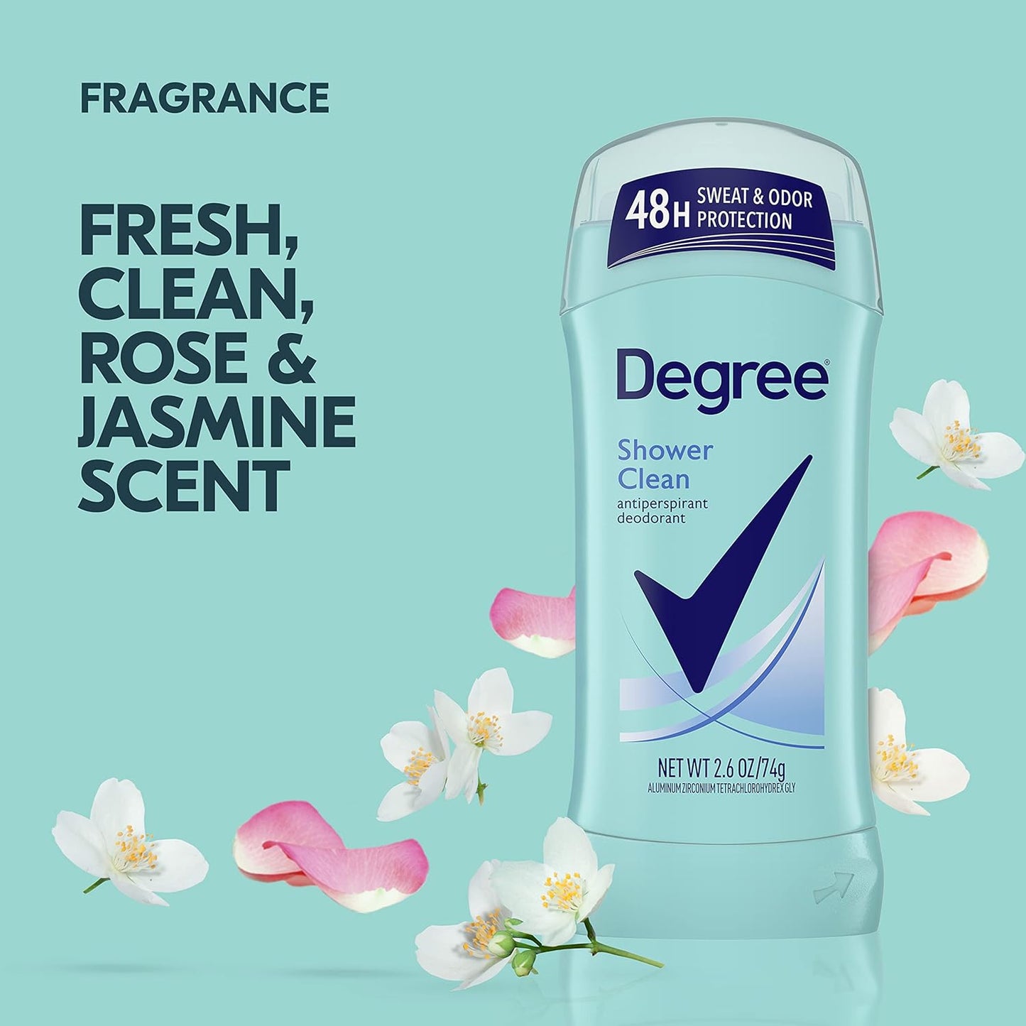 Degree Shower Clean Antiperspirant Deodorant Stick - 74 gm