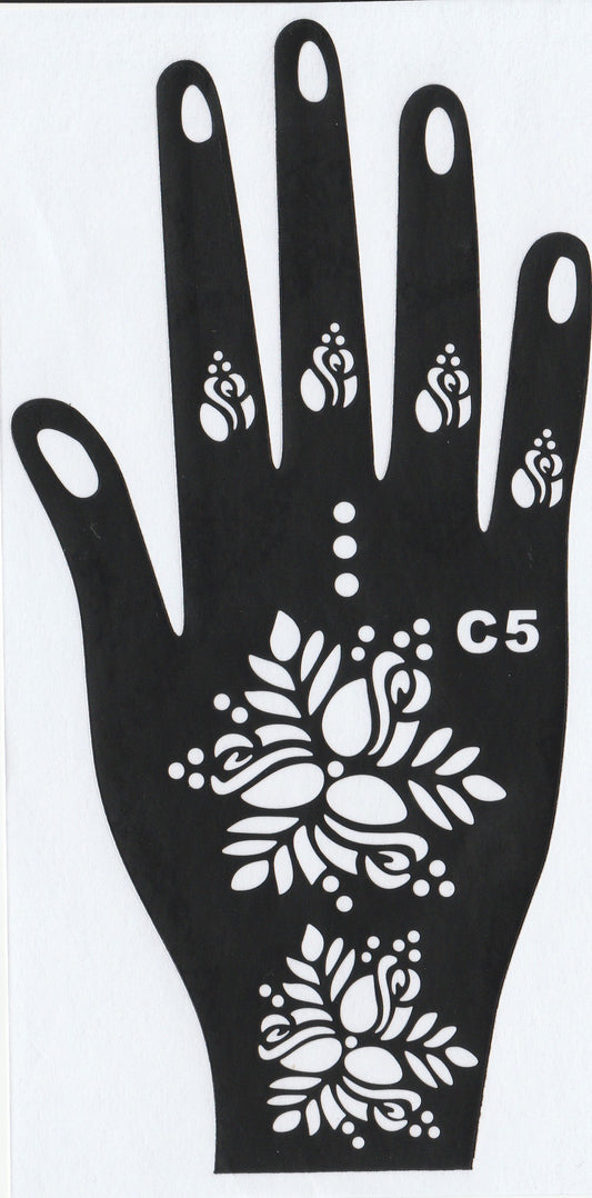 Beautiful Henna Stencils - Both Hands/ Mehendi Designs/ Mehendi DIY Stencil - C5