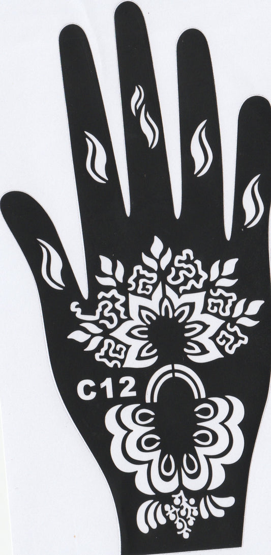 Beautiful Henna Stencils - Both Hands/ Mehendi Designs/ Mehendi DIY Stencil - C12