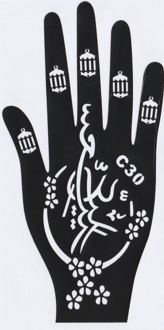 Beautiful Henna Stencils - Both Hands/ Mehendi Designs/ Mehendi DIY Stencil - C30
