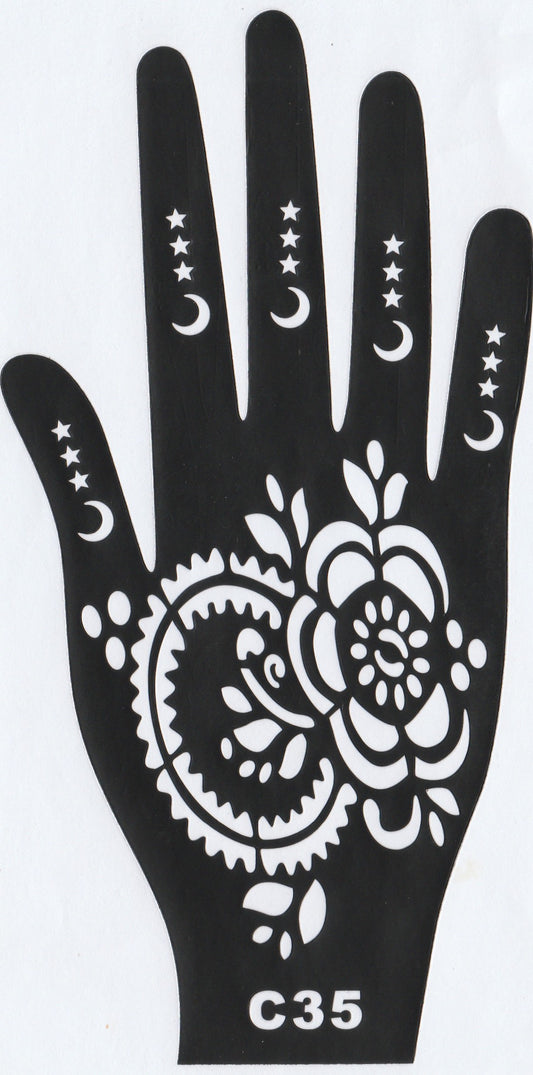 Beautiful Henna Stencils - Both Hands/ Mehendi Designs/ Mehendi DIY Stencil - C35