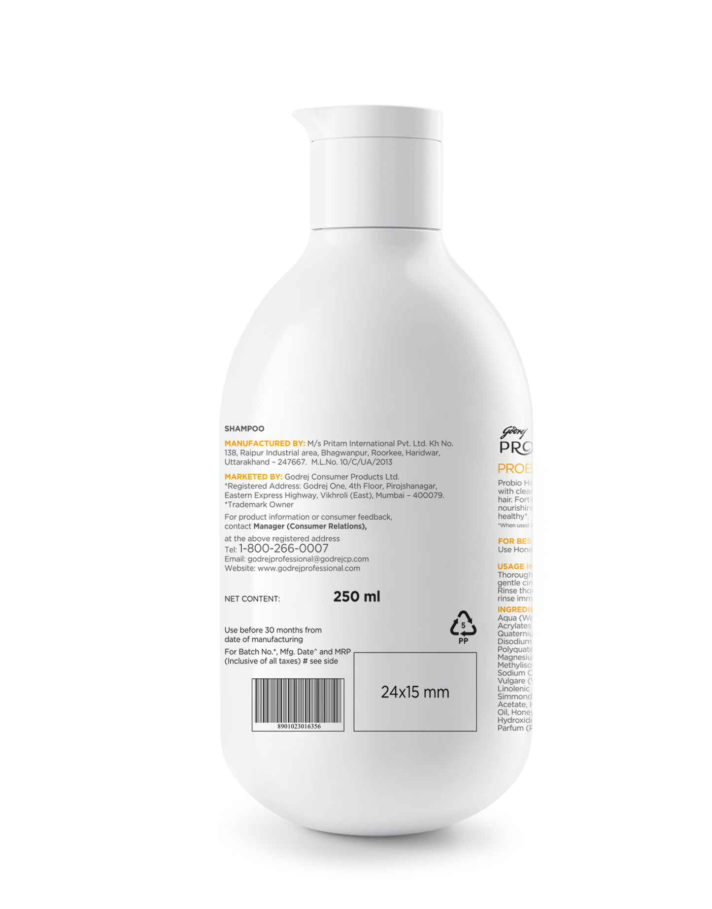 Probio Honey Moist Shampoo - 250 ml + Press-on nails Under 100