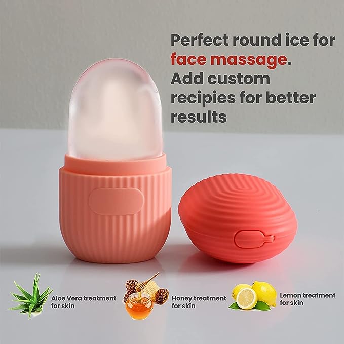 Ice Cube Roller For Face I Skin Care Ice Roller | Face Neck Eyes Roller | Natural Glow | Reusable Facial Treatment to Tighten & Tone Skin & De-Puff The Eye Area