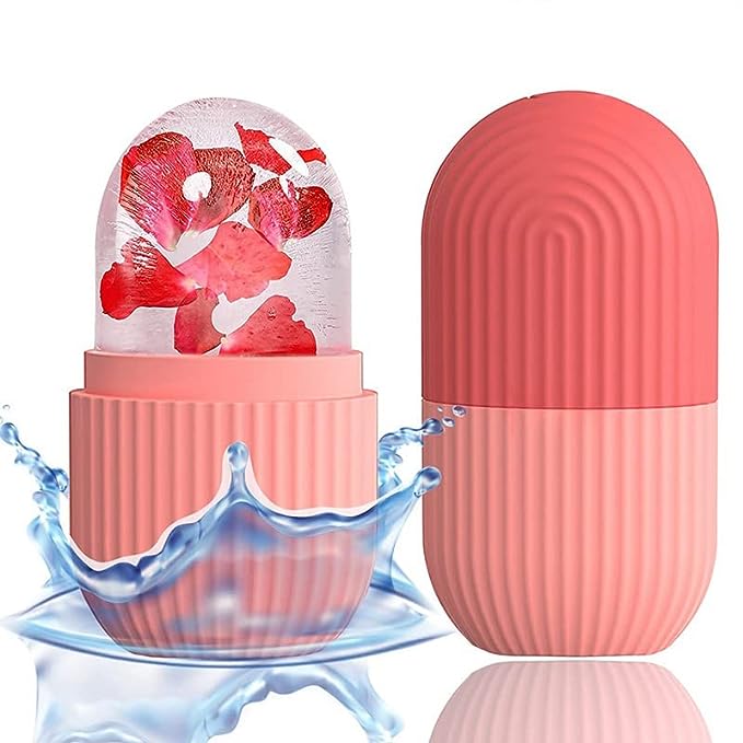 Ice Cube Roller For Face I Skin Care Ice Roller | Face Neck Eyes Roller | Natural Glow | Reusable Facial Treatment to Tighten & Tone Skin & De-Puff The Eye Area