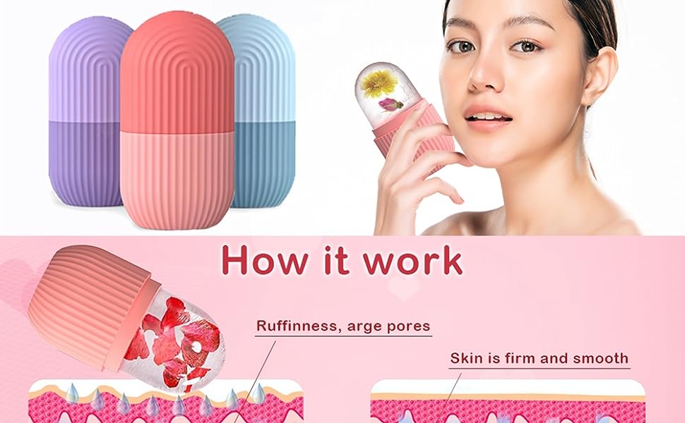 Ice Cube Roller For Face I Skin Care Ice Roller | Face Neck Eyes Roller | Natural Glow | Reusable Facial Treatment to Tighten & Tone Skin & De-Puff The Eye Area