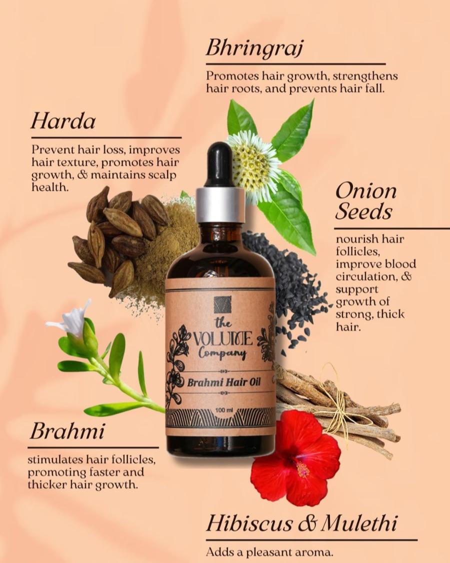 Combo of Brahmi Hair Oil (100 ml), Curry Leaf Hair Oil (100 ml) & Neem-Palash Hair Spray (30 ml)