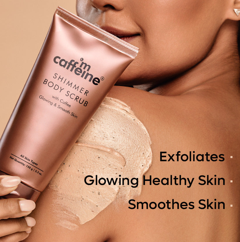 mCaffeine Shimmer Body Scrub with Coffee for Smooth & Glowing Skin | Limited Edition - 150 g