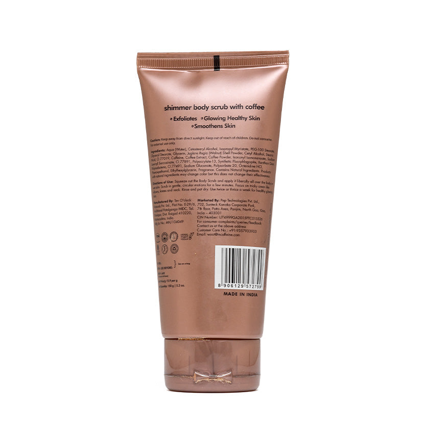 mCaffeine Shimmer Body Scrub with Coffee for Smooth & Glowing Skin | Limited Edition - 150 g