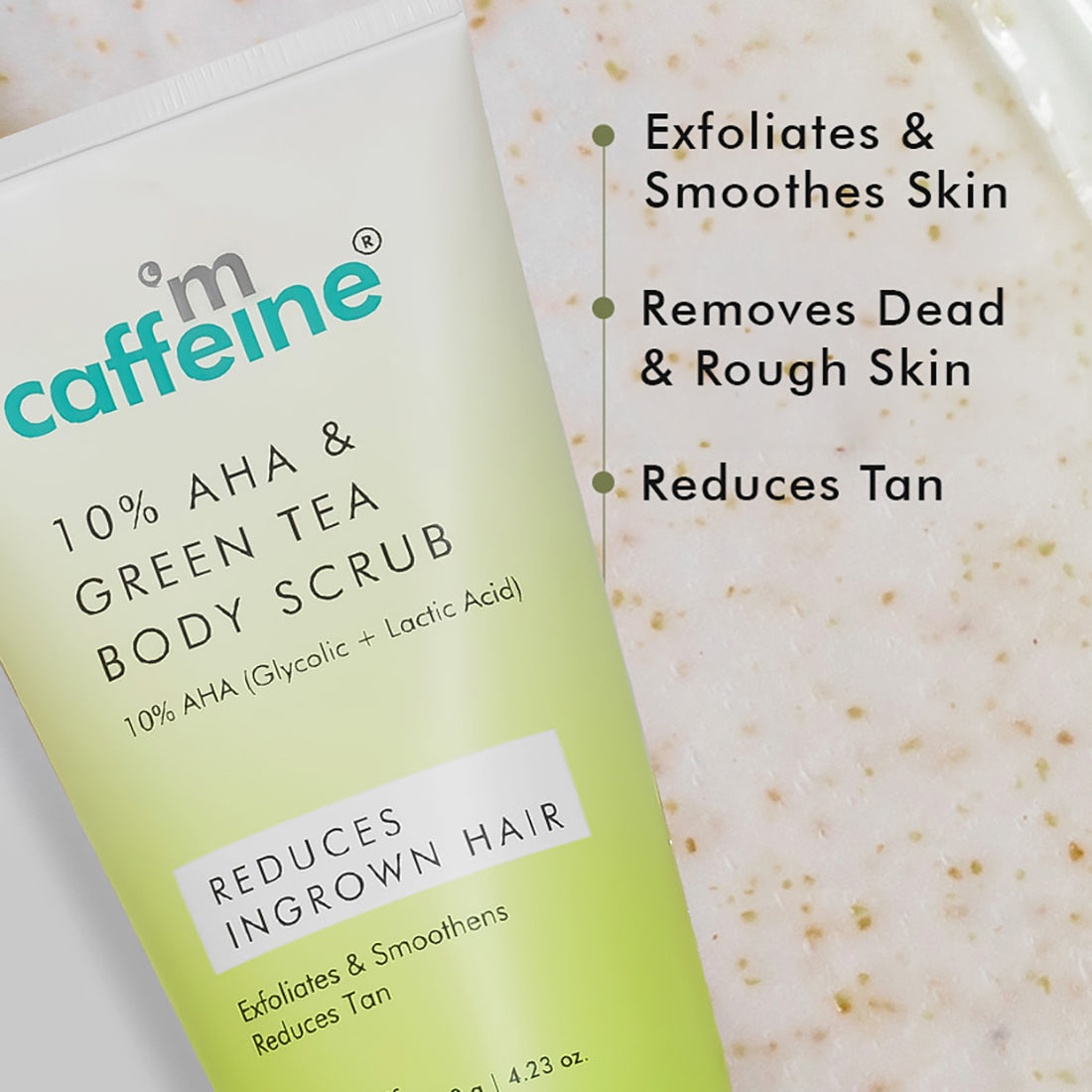 mCaffeine 10% AHA & Green Tea Body Scrub - 120 gm