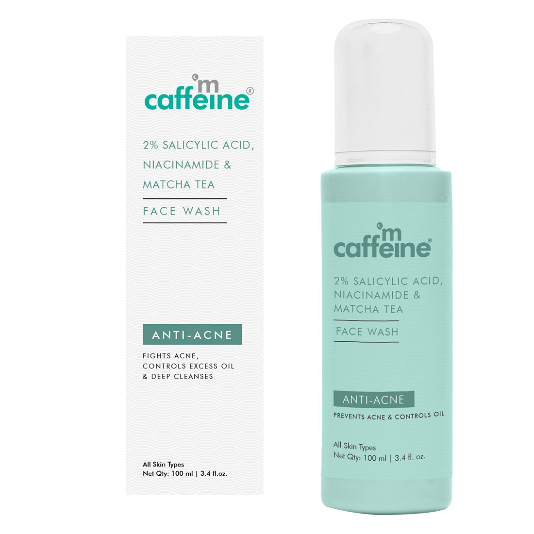mCaffeine 2% SALICYLIC ACID Niacinamide & MATCHA TEA FACE WASH