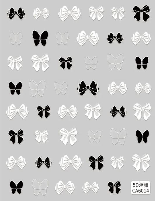 5D Self-Adhesive Nail Art Stickers - Bow Tie 6014