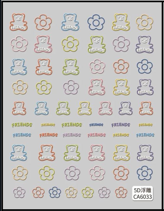 5D Self-Adhesive Nail Art Stickers - Friends 6033