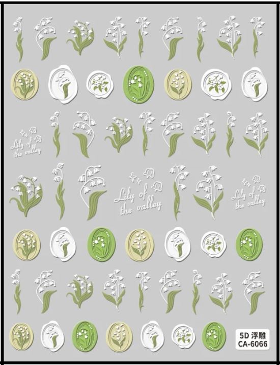 5D Self-Adhesive Nail Art Stickers - Lily 6066