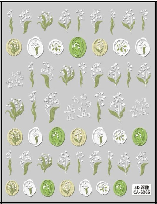 5D Self-Adhesive Nail Art Stickers - Lily 6066