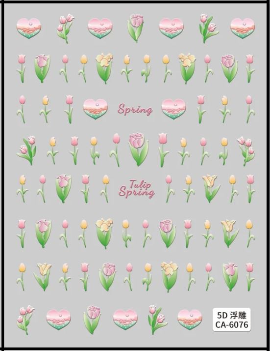 5D Self-Adhesive Nail Art Stickers - Spring 6076