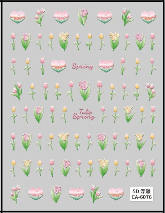5D Self-Adhesive Nail Art Stickers - Spring 6076