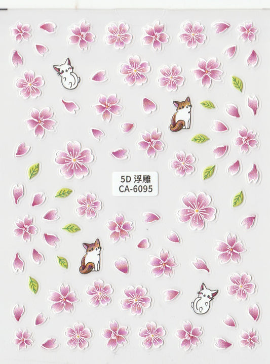 5D Self-Adhesive Nail Art Stickers - Flowers 6095
