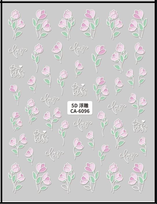 5D Self-Adhesive Nail Art Stickers - Kiss 6096