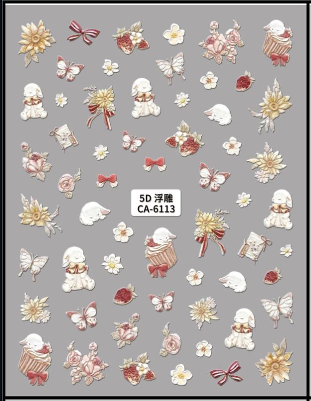 5D Self-Adhesive Nail Art Stickers - Cute 6113