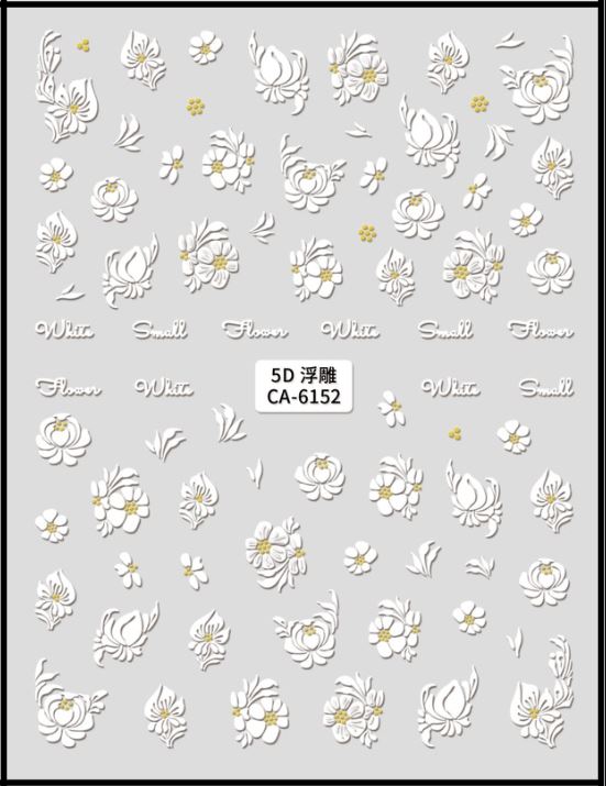5D Self-Adhesive Nail Art Stickers - Flower 6152