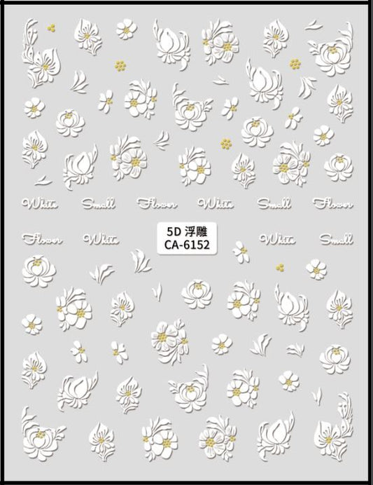 5D Self-Adhesive Nail Art Stickers - Flower 6152