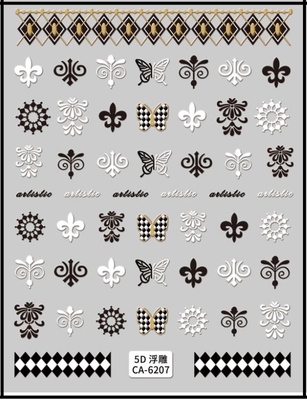 5D Self-Adhesive Nail Art Stickers - Artistio 6207