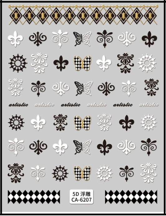 5D Self-Adhesive Nail Art Stickers - Artistio 6207