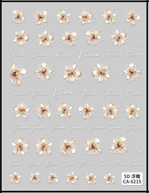 5D Self-Adhesive Nail Art Stickers - Flowers 6215