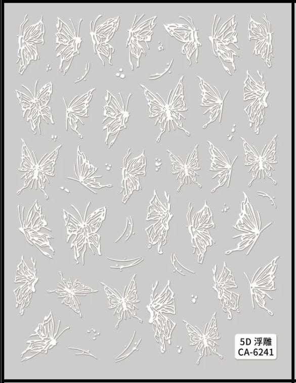 5D Self-Adhesive Nail Art Stickers - Butterfly 6241